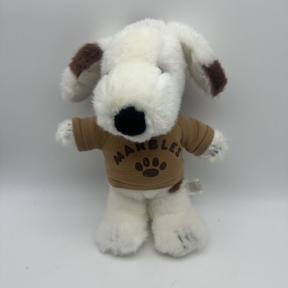 VTG HTF Peanuts Marbles Puppy Dog 10” Plush Snoopy's Brother w/Shirt 1991